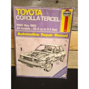 Haynes Repair Manual 636 Toyota Corolla Tercel 1980 thru 1982